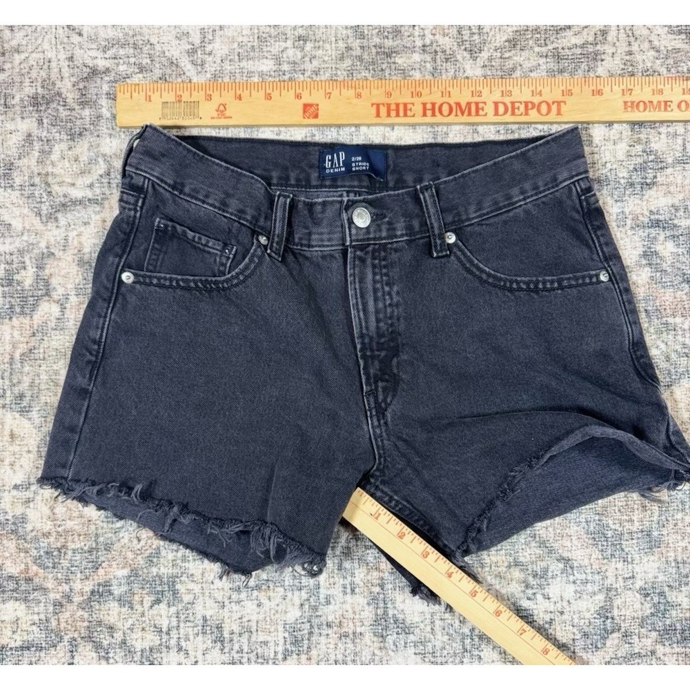 GAP Denim And Black Stride Short Womens Size 2/26 Distressed Cutoff Lot B8 - Picture 4 of 6